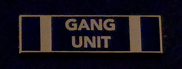 GANG UNIT Gold on BLUE Uniform Commendation Award Bar